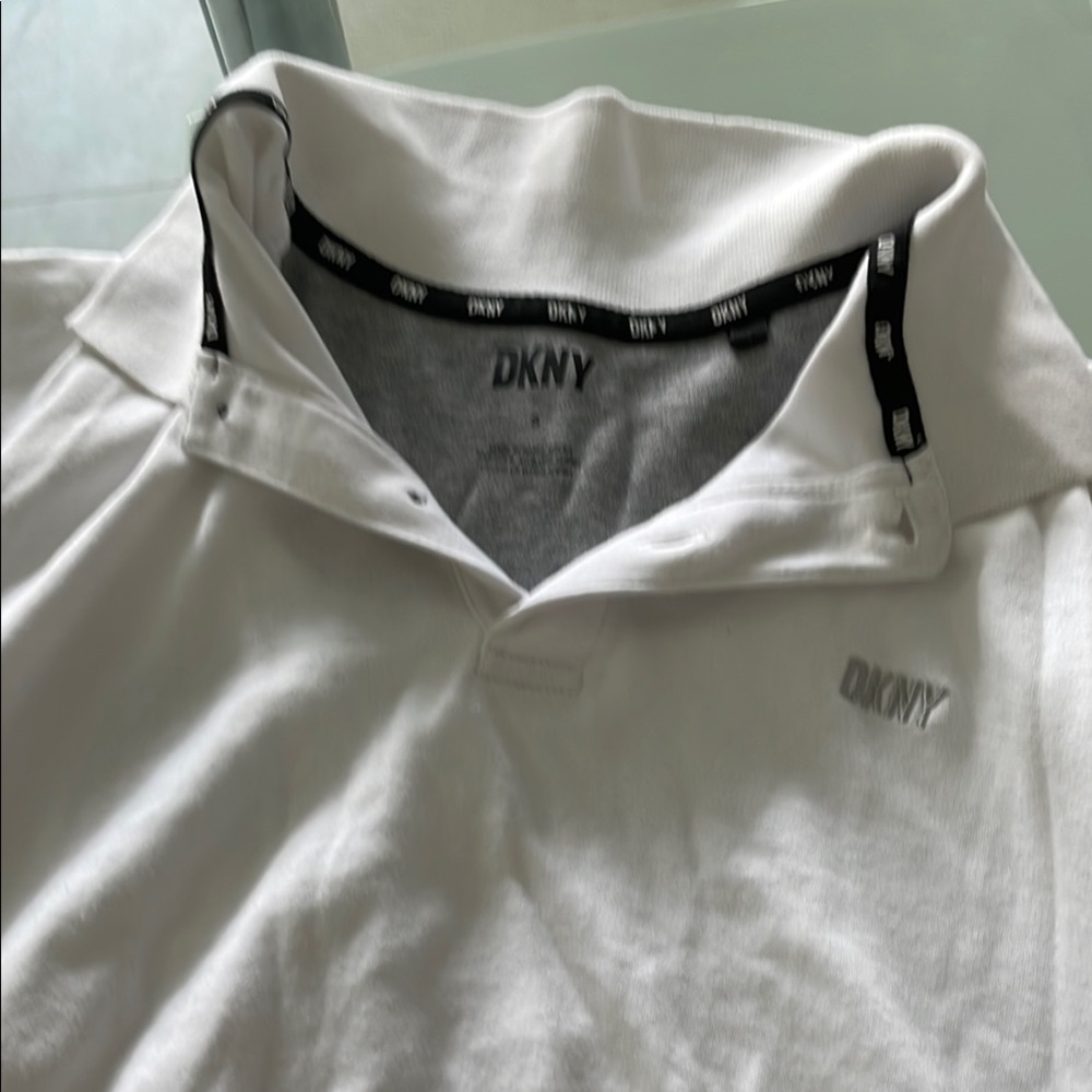 DKNY Men's White Polo Shirt